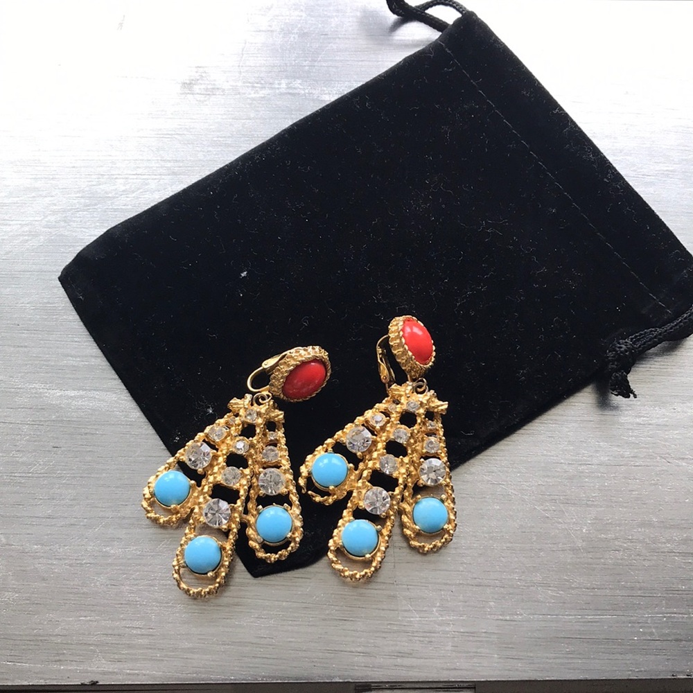 Kenneth Jay Lane (kJL) clip on statement earrings